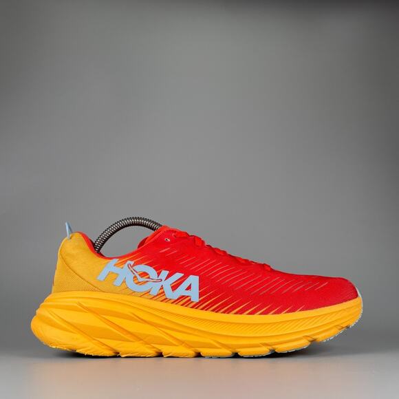 Hoka One One Rincon 3 Men\'s 9.5 Red Yellow Running Shoes Athletic Sneakers EUC main image 6